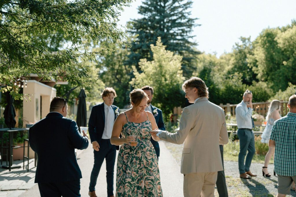 Cocktail hour photo at a Winnipeg wedding