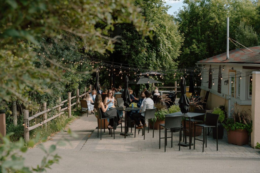 patio during Cocktail hour at a winnipeg wedding