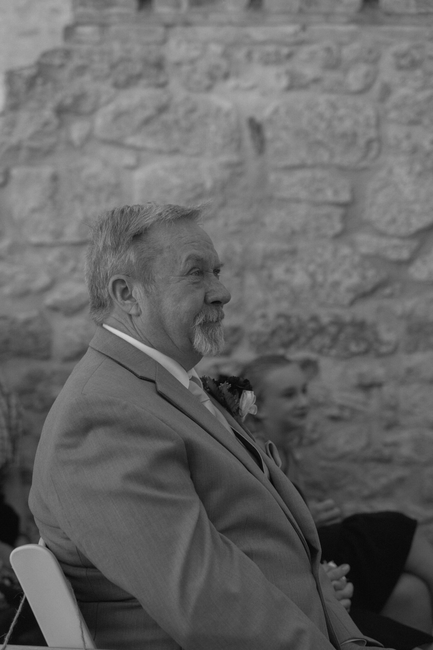 Father crying at wedding ceremony at the Trappist Monastery Provincial Heritage Park