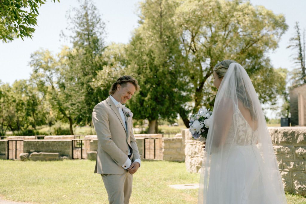 groom sees his bride for the first time